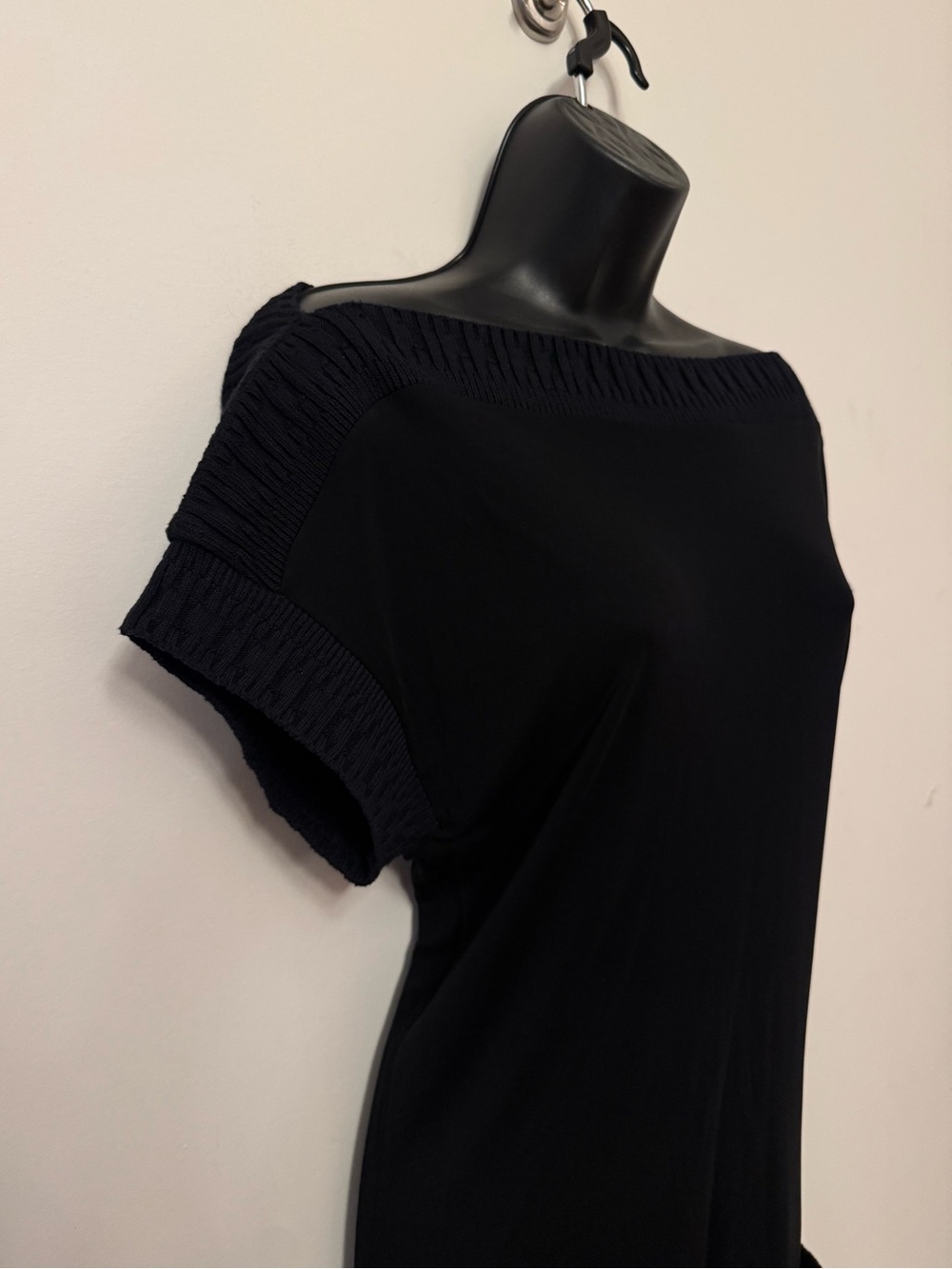 John Galliano Vintage Black Jersey & Knit Dress